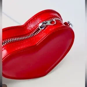 Zara Bags Zara Heart Shaped Crossbody Bag Red Patent Finished